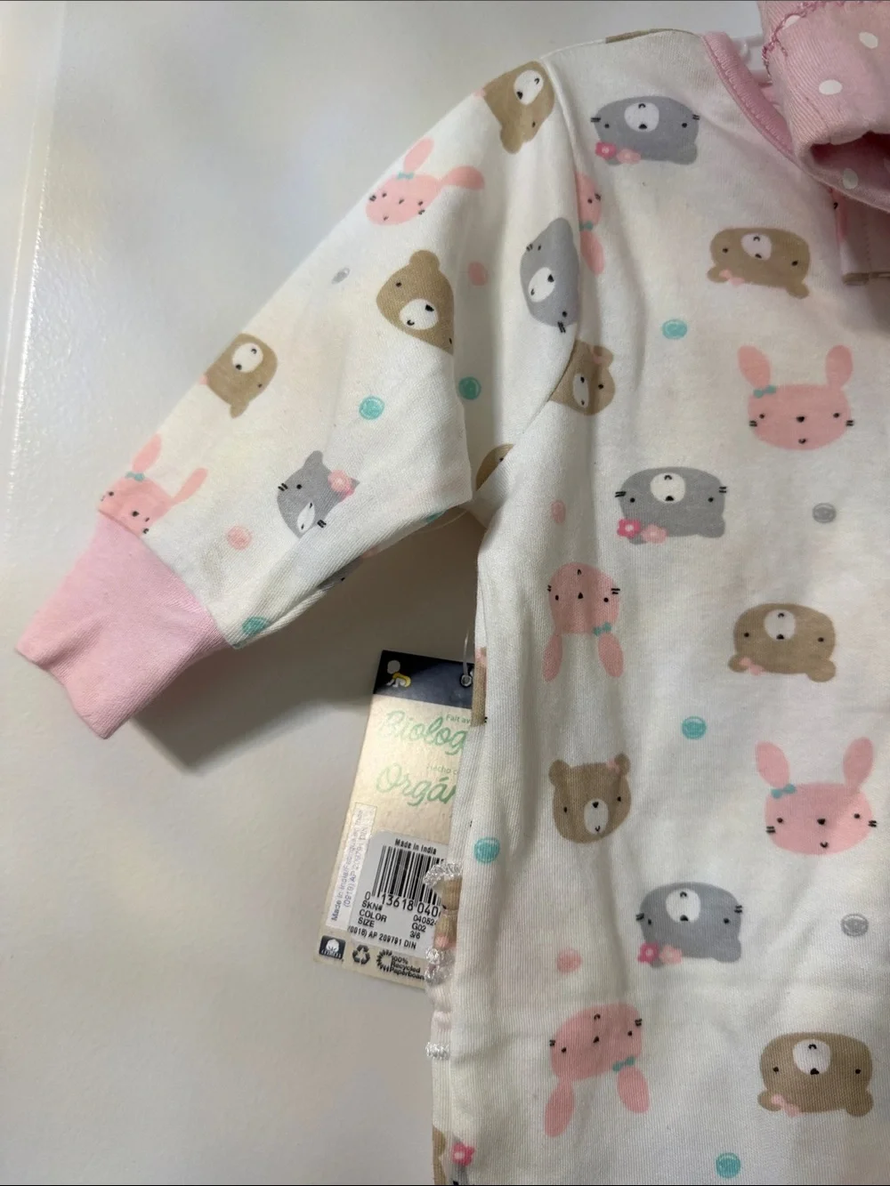Gerber Organic Baby Girls' 4-piece pajama set